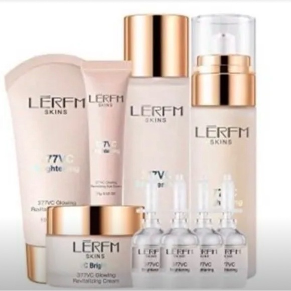 LERFM Skins 377VC Brightening Skincare Set - Blush & Gold Accents